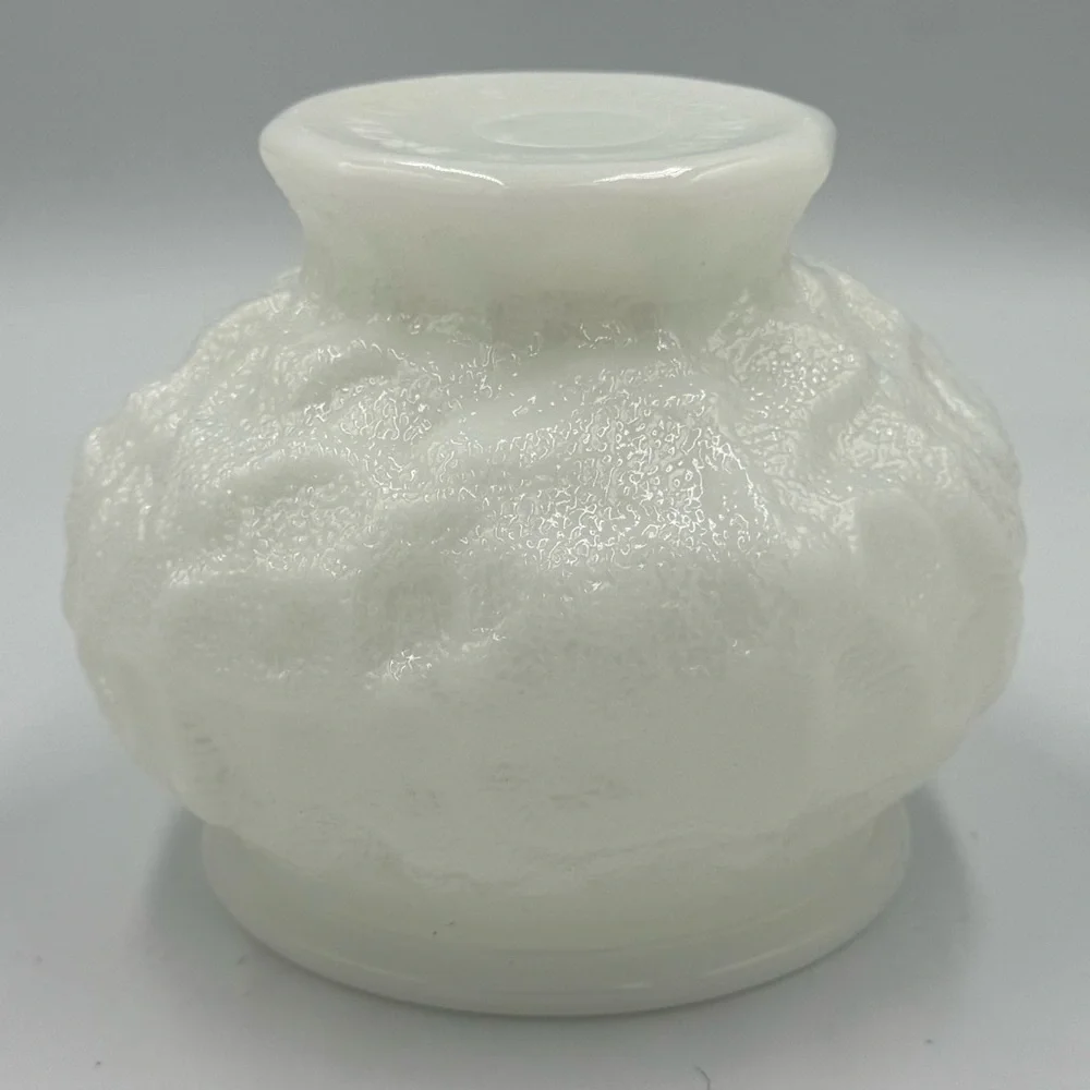Vintage MCM E O Brody Milk Glass Crinkle Opaque Glass Bowl/Planter